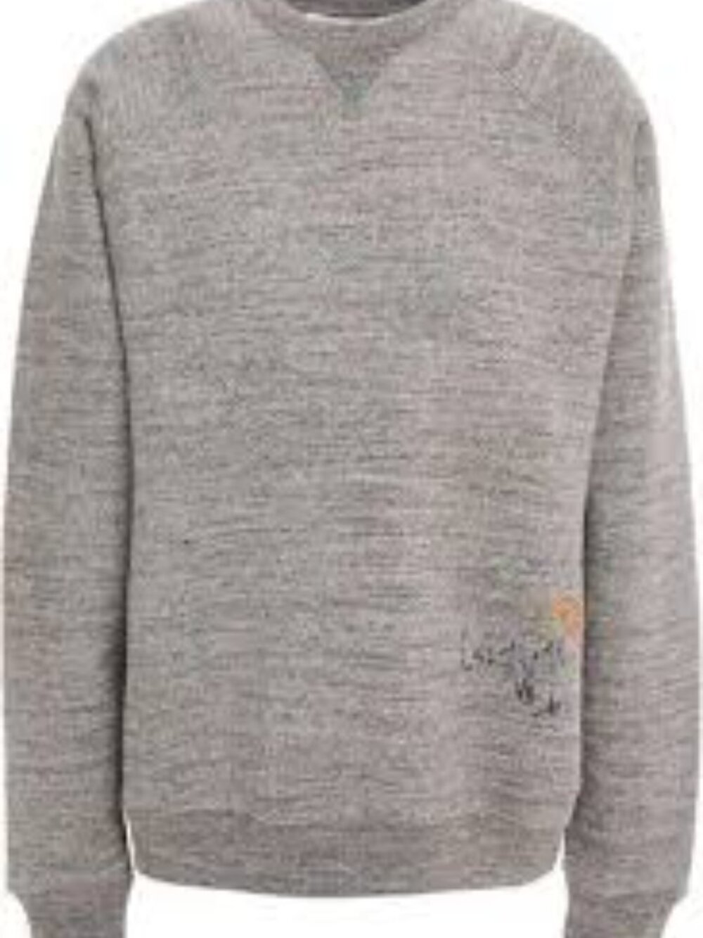 Victoria Beckham Embroidered Cotton Pullover Sweatshirt Heathered Grey Small